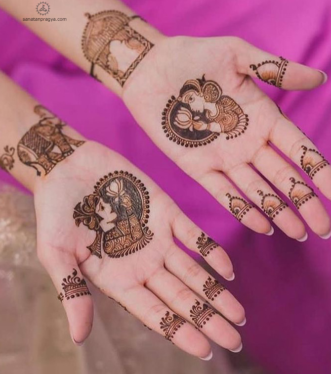Couple Mehandi Design
