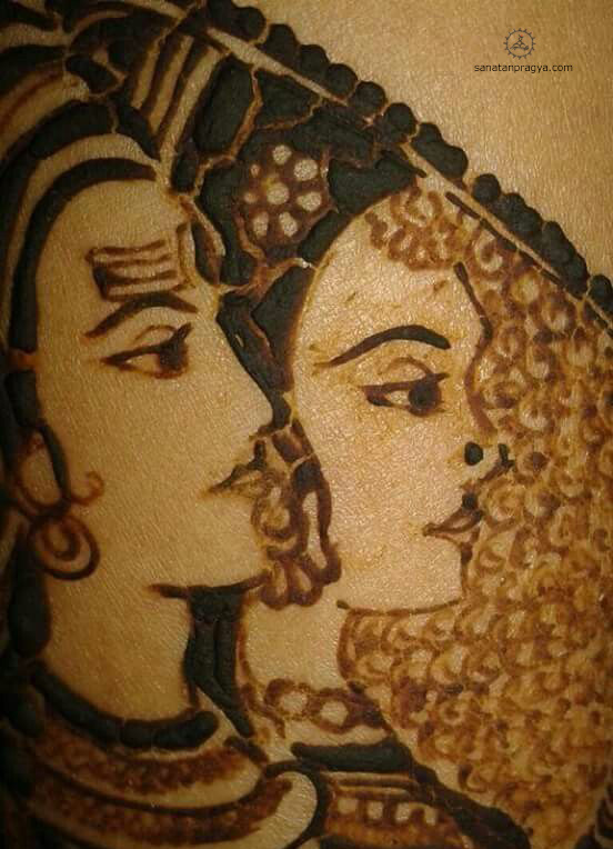 Shiv Parvati Mehandi Design